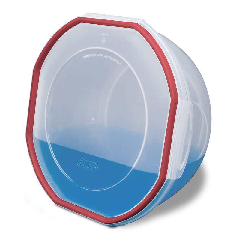 Sterilite Ultra-Seal 2.5 Qt Bowl, Airtight Food Storage Container, Plastic, Latching Lid, Microwave and Dishwasher Safe, Clear With Red Gasket, 4-Pack - Image 5